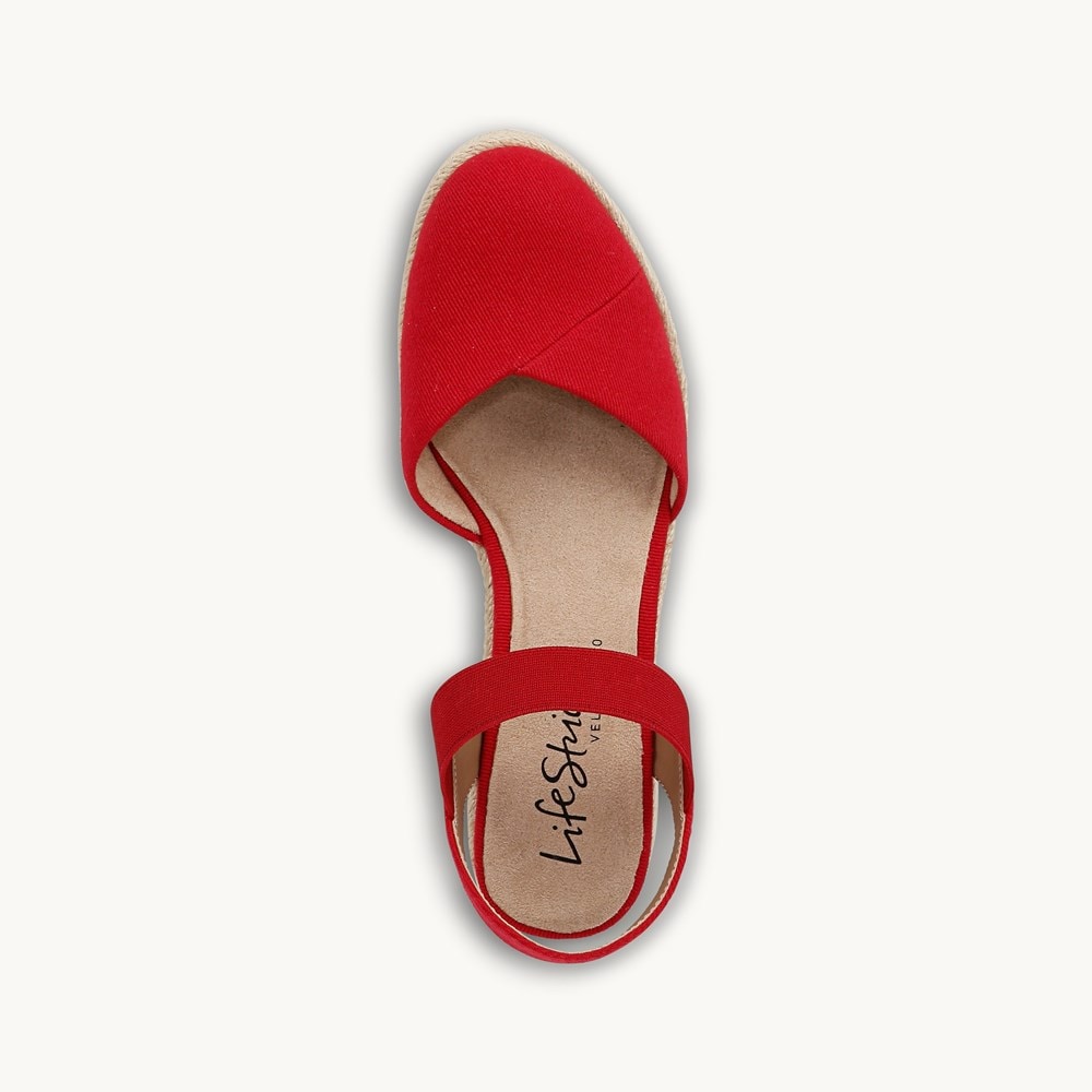 LifeStride Kimmie Espadrille Wedge - Fire Red Canvas