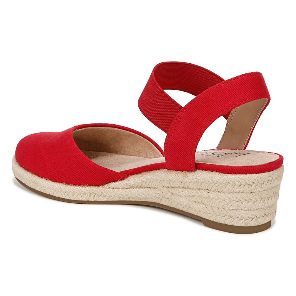 LifeStride Kimmie Espadrille Wedge - Fire Red Canvas