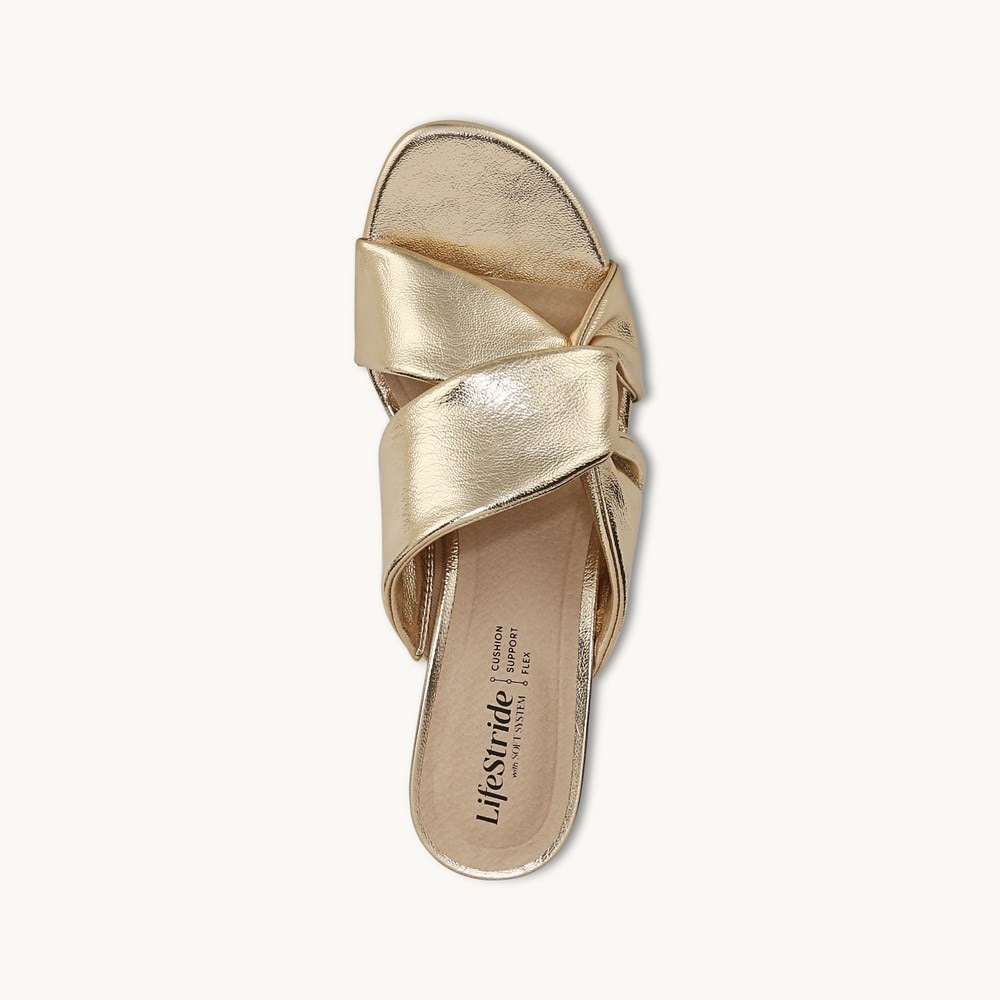 LifeStride Nori Dress Sandal - Plantino Gold Faux Leather