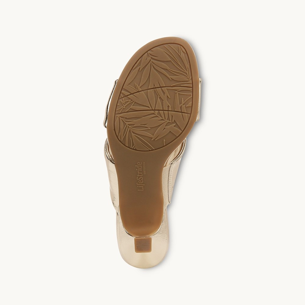 LifeStride Nori Dress Sandal - Plantino Gold Faux Leather
