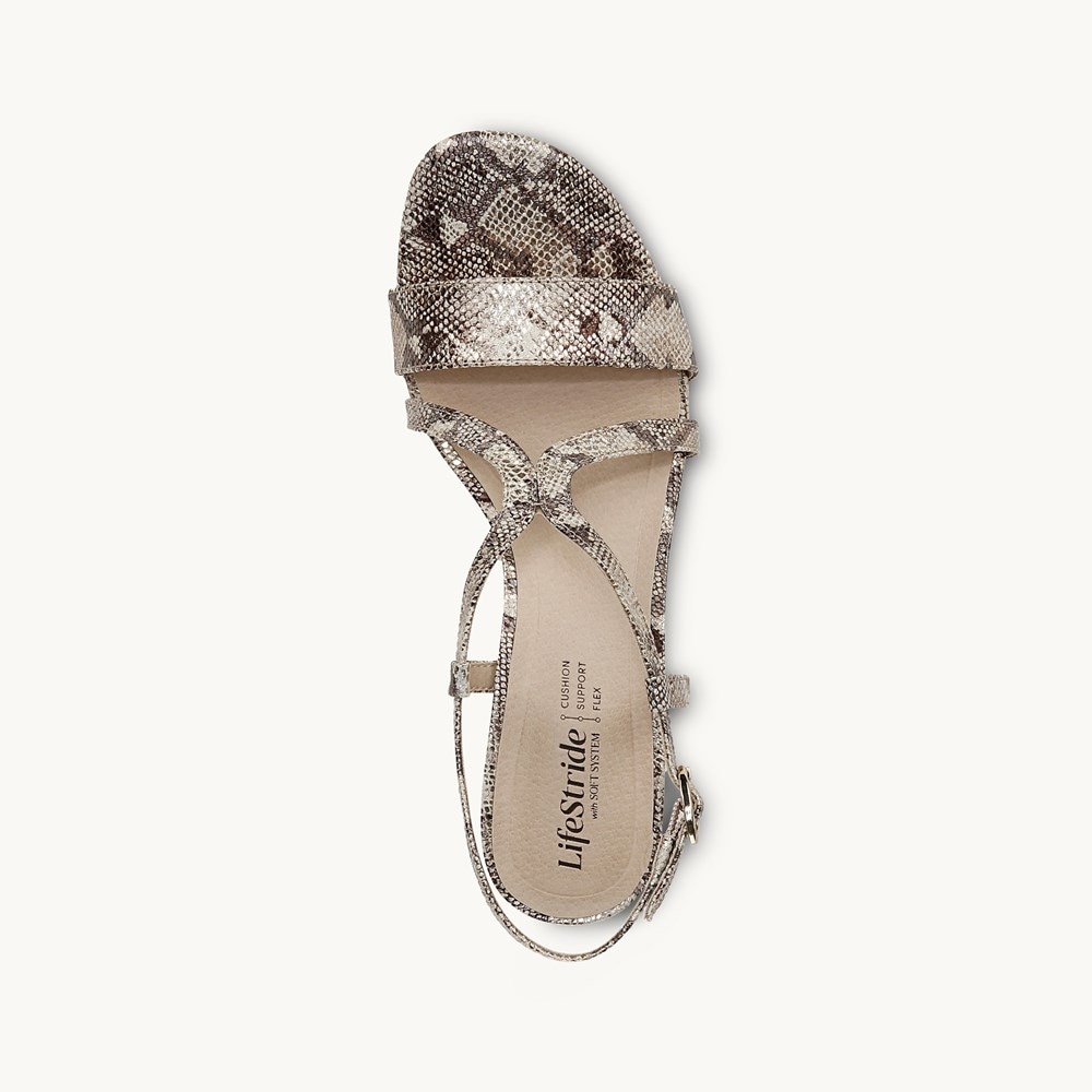 LifeStride Nolita Dress Sandal - Taupe Multi Faux Leather