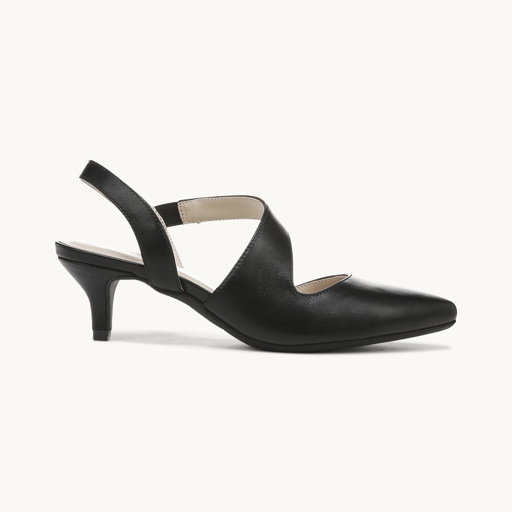 LifeStride Magnetic Pump - Black Faux Leather