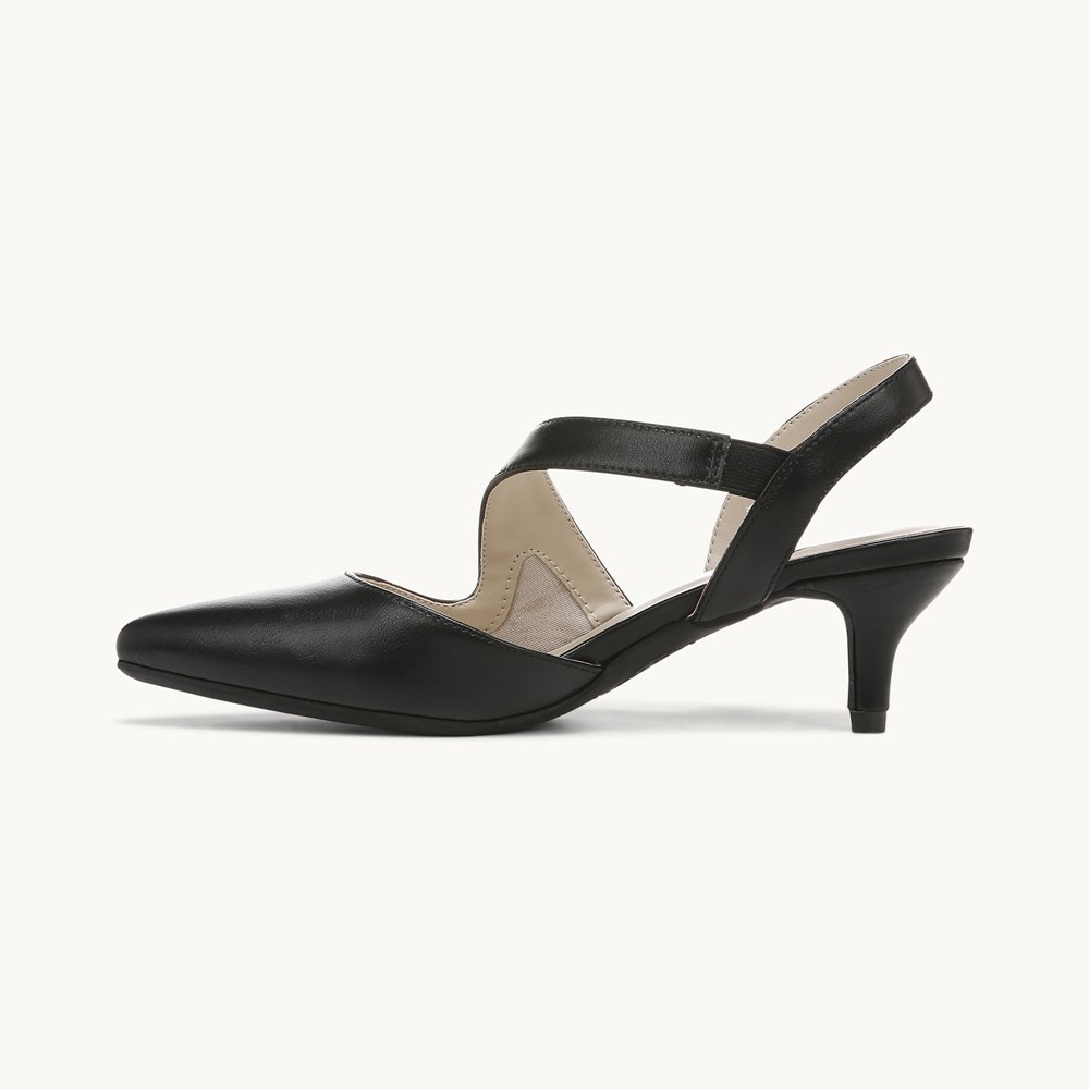 LifeStride Magnetic Pump - Black Faux Leather