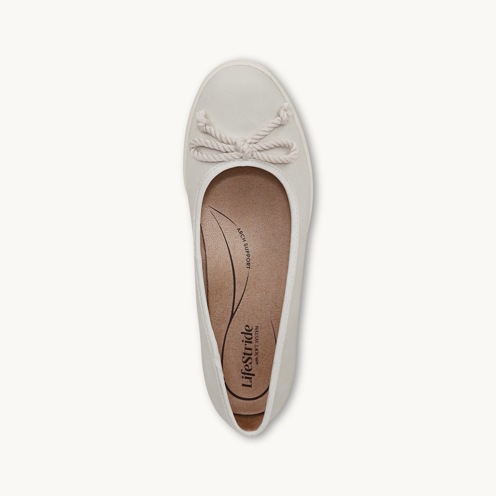 LifeStride Maura Flat - Cloud White Faux Leather