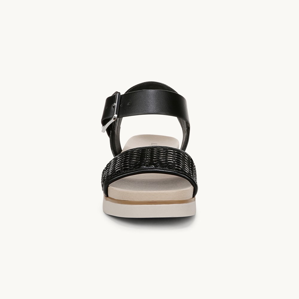 LifeStride Gillian 2 Strappy Sandal - Black Faux Leather