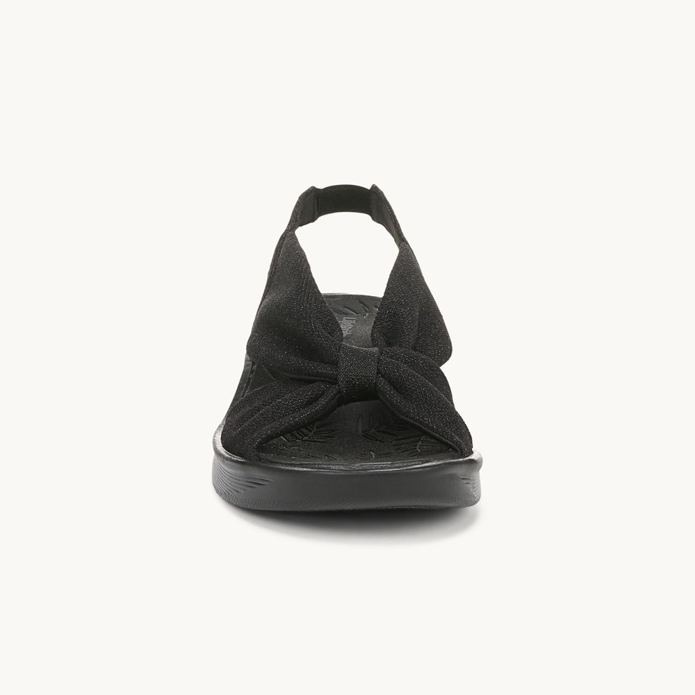LifeStride Serenade Slide Slingback Sandal - Black Stretch Fabric
