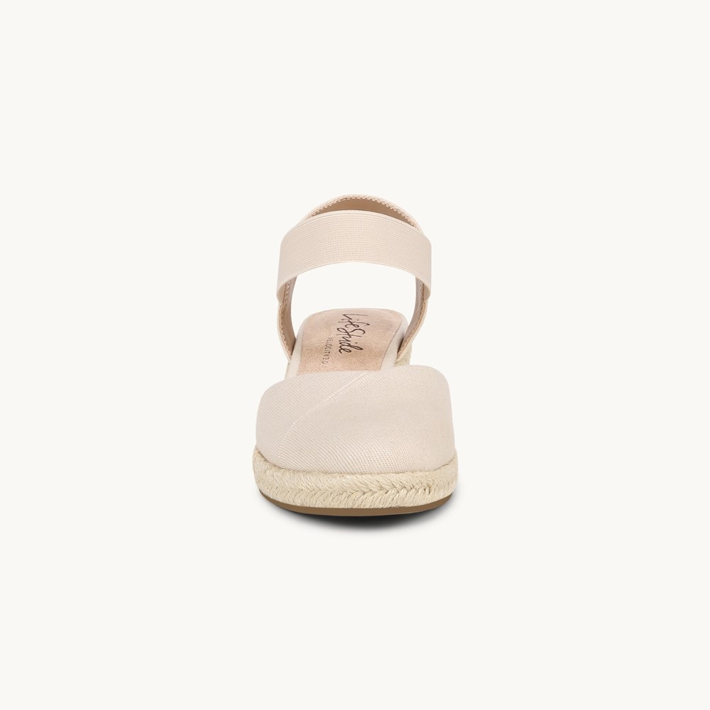 LifeStride Kimmie Espadrille Wedge - Beige Fabric
