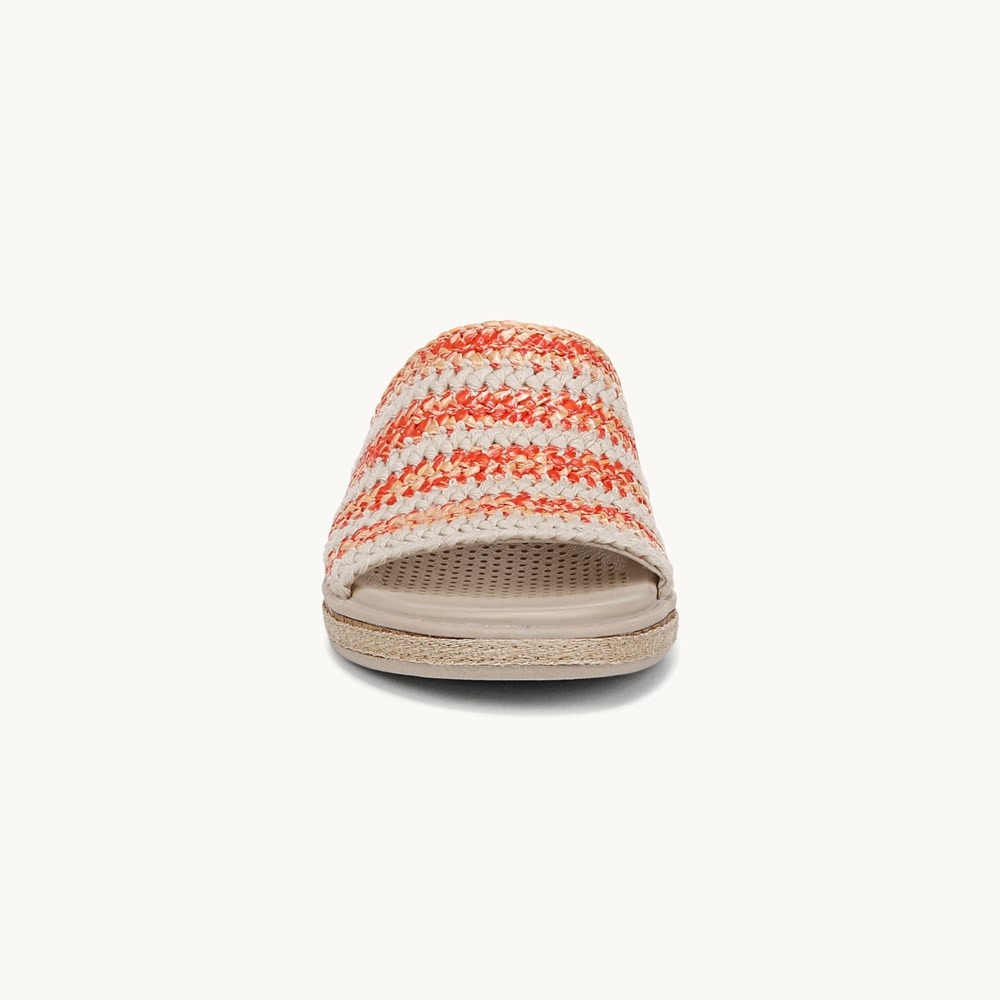 LifeStride Breezy Wedge Sandal - Coral Raffia Fabric