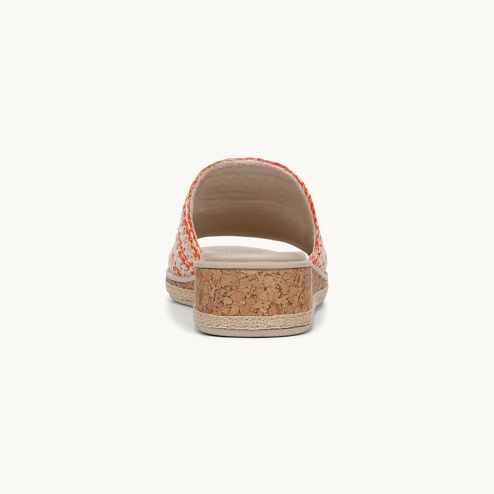 LifeStride Breezy Wedge Sandal - Coral Raffia Fabric