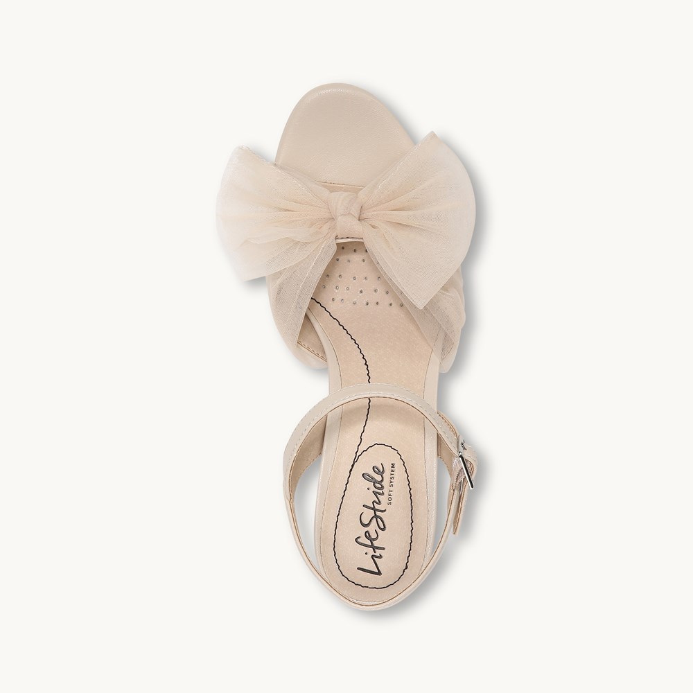 LifeStride Last Dance Dress Sandal - Beige Synthetic