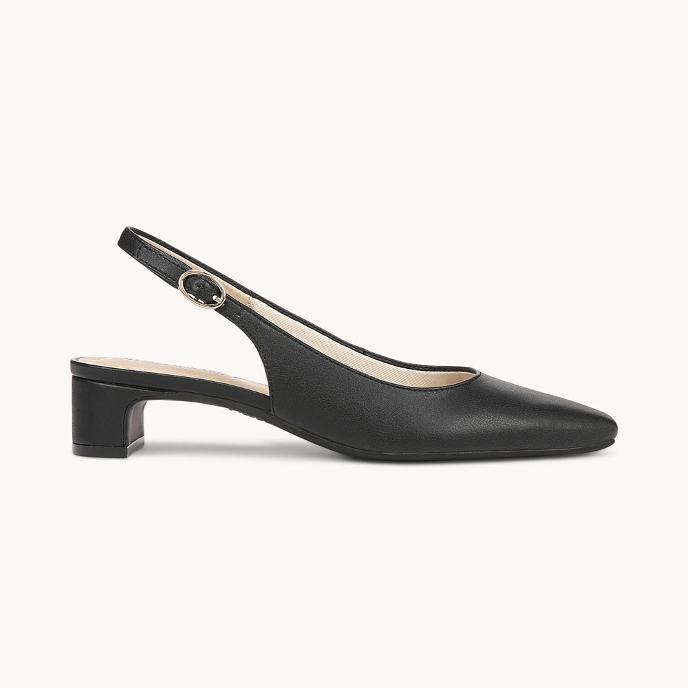 LifeStride Lorena Slingback - Black Faux Leather
