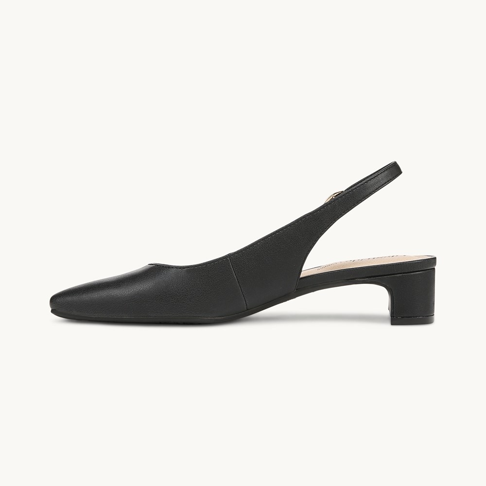 LifeStride Lorena Slingback - Black Faux Leather