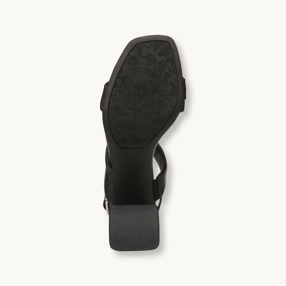 LifeStride Celia Strappy Sandal - Black Faux Leather