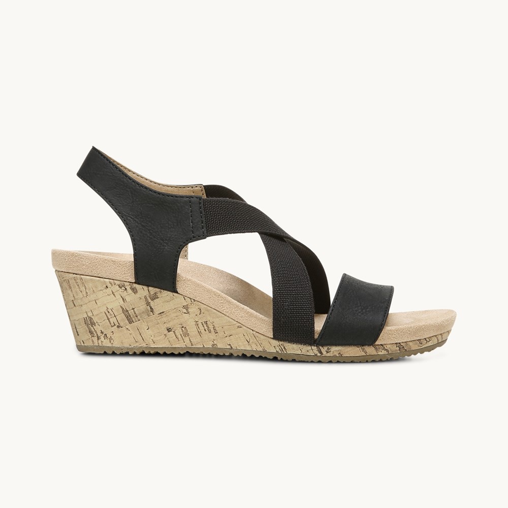 LifeStride Mexico Wedge Sandal - Black