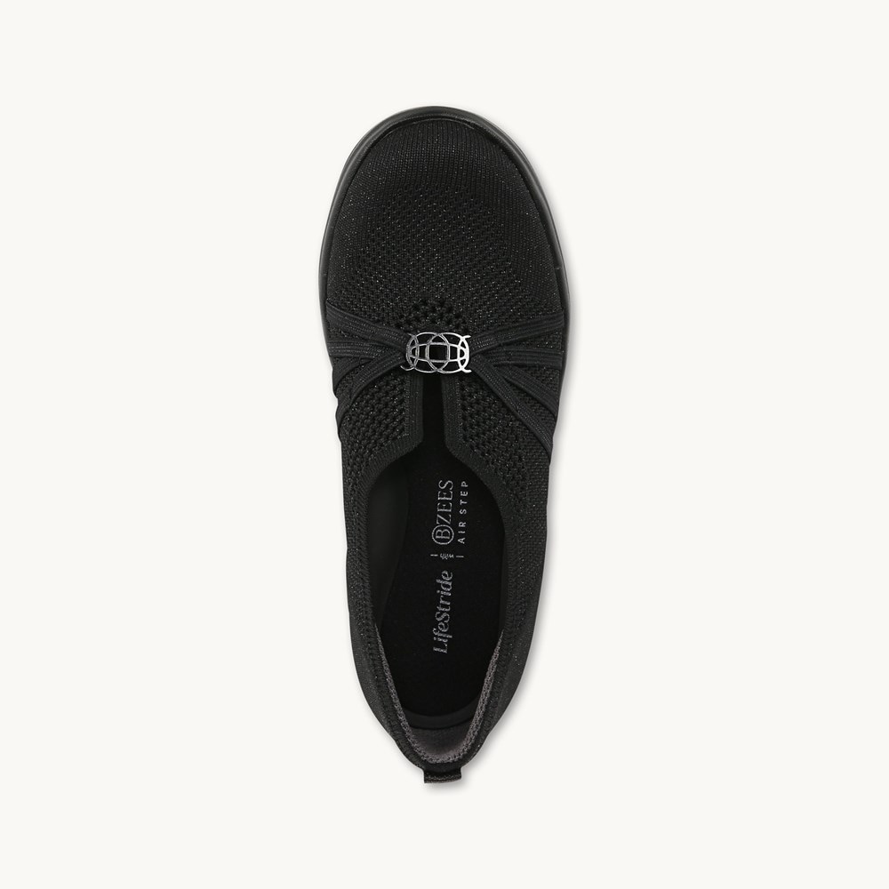 LifeStride Niche Slip On - Black Knit Fabric