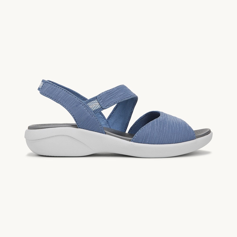LifeStride Cheerful Strappy Sandal - Elemental Blue Waxy Fabric