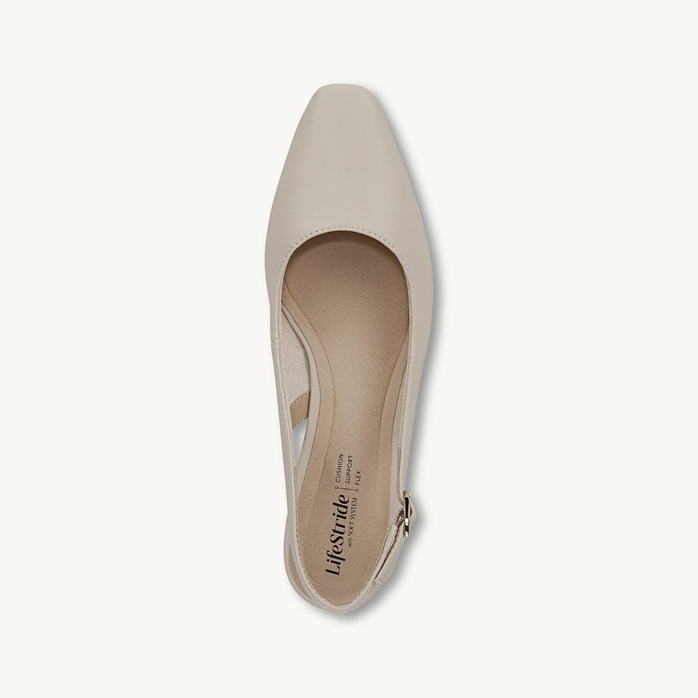 LifeStride Lorena Slingback - Pebble Taupe Faux Leather