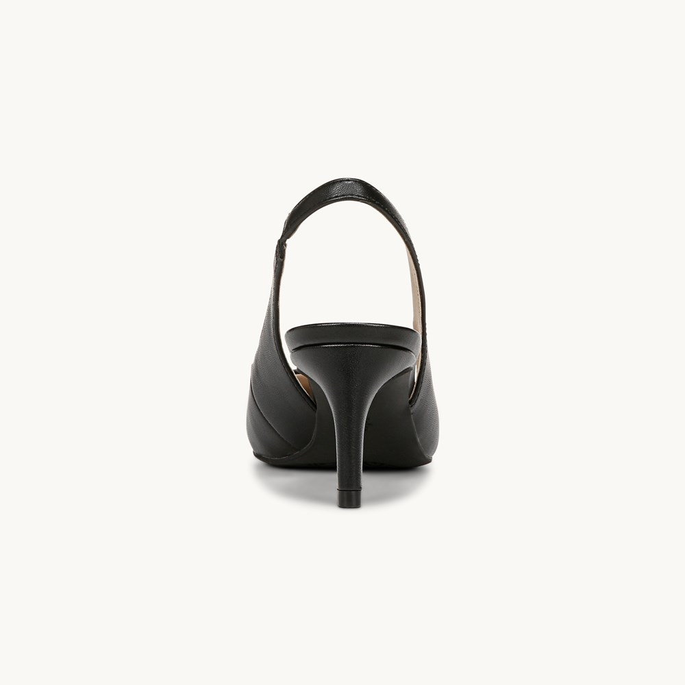 LifeStride Annalise Slingback Pump - Black Faux Leather