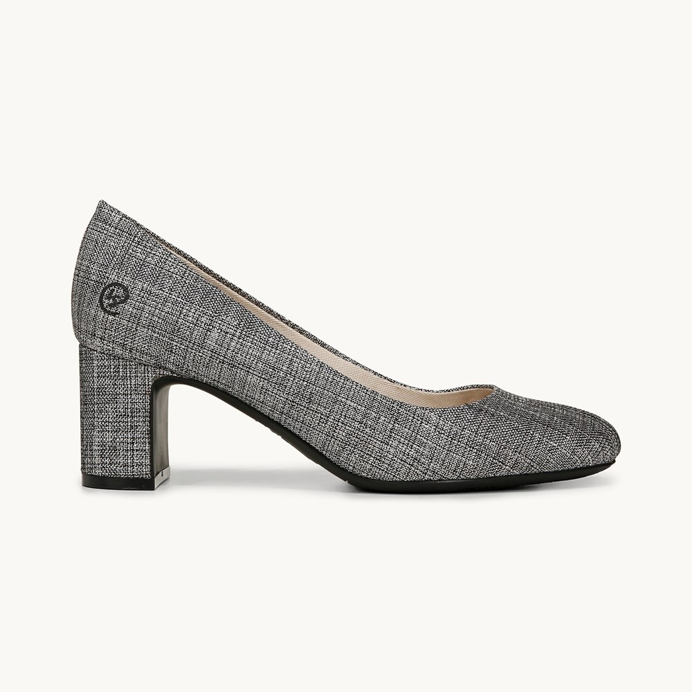 LifeStride Taylor Block Heel Pump - Black Tweed Fabric
