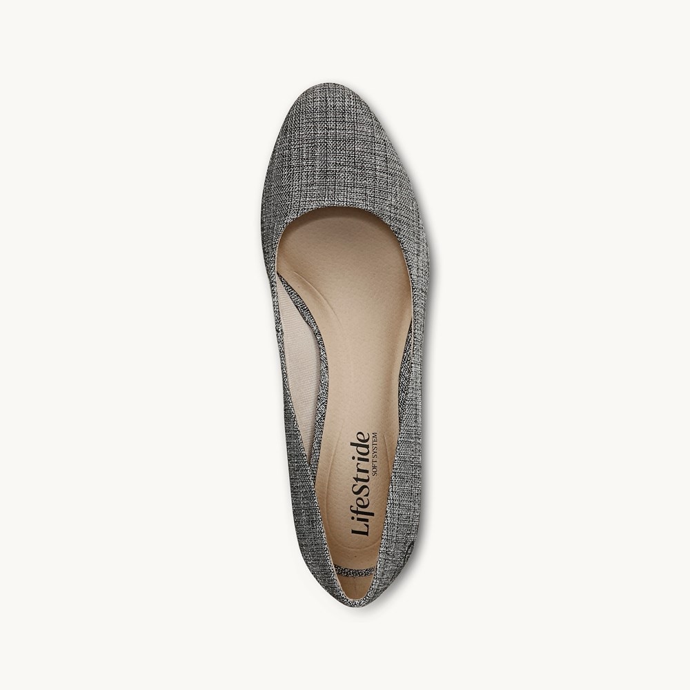 LifeStride Taylor Block Heel Pump - Black Tweed Fabric