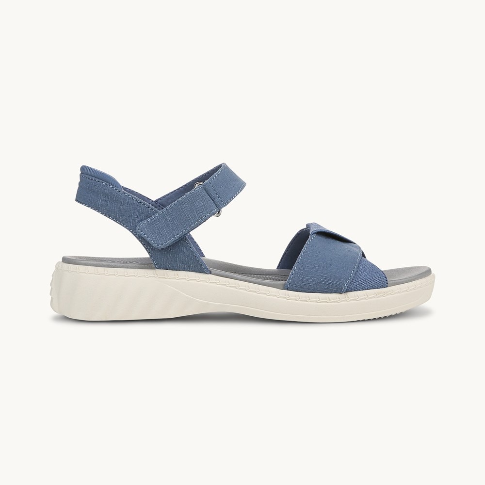LifeStride Lane Strappy Sandal - Elemental Blue Denim Fabric