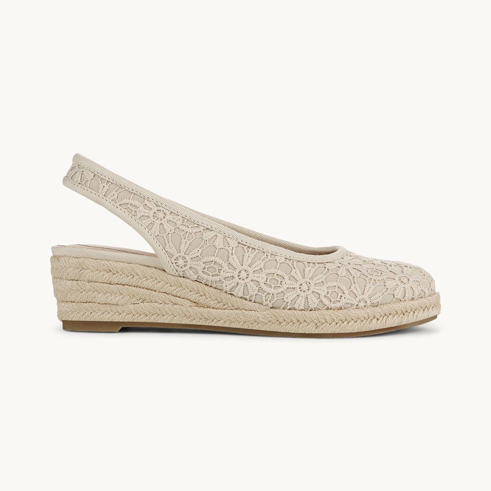 LifeStride Kayden Espadrille Wedge - Natural Tan Fabric