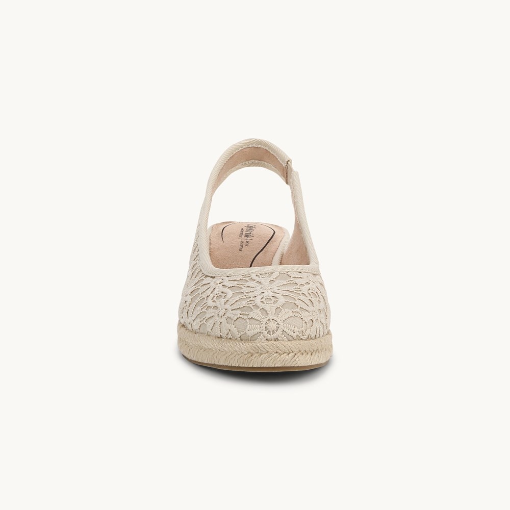 LifeStride Kayden Espadrille Wedge - Natural Tan Fabric