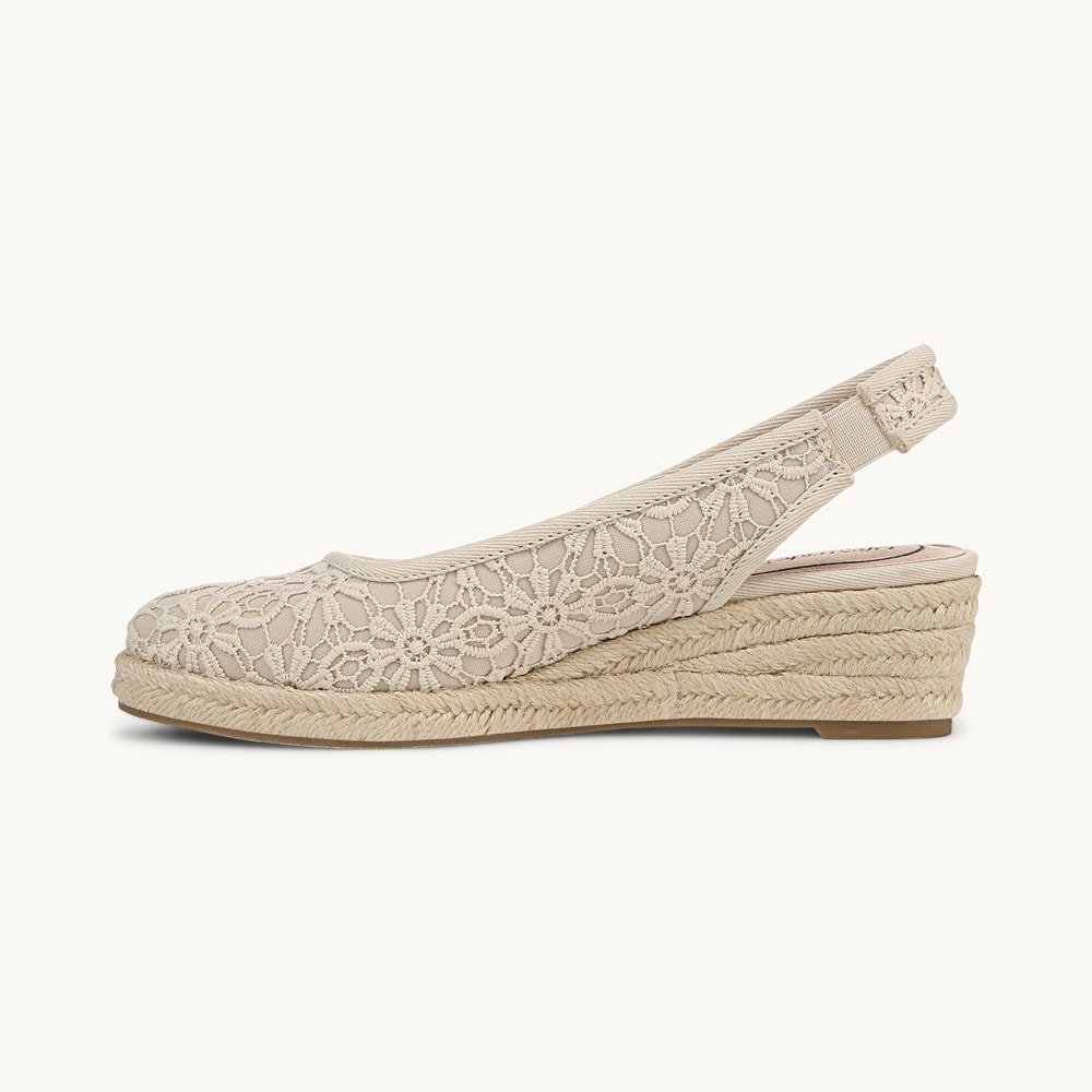 LifeStride Kayden Espadrille Wedge - Natural Tan Fabric