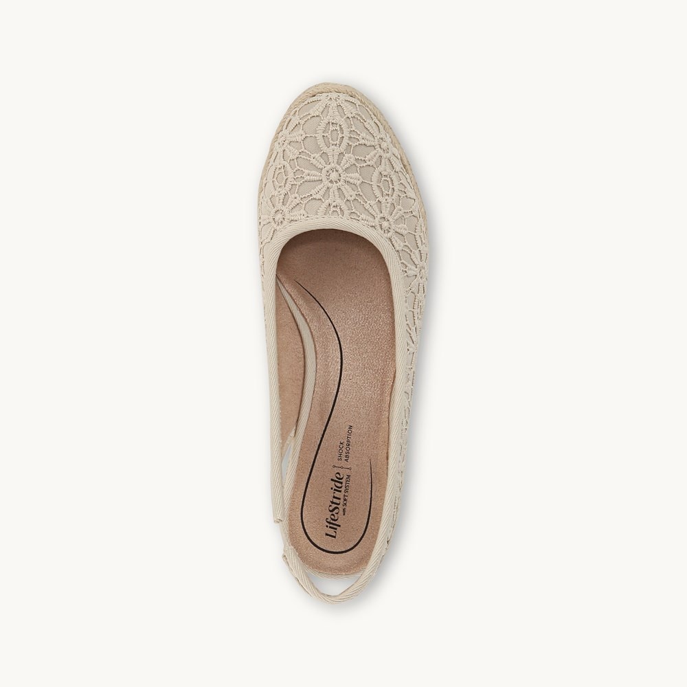 LifeStride Kayden Espadrille Wedge - Natural Tan Fabric