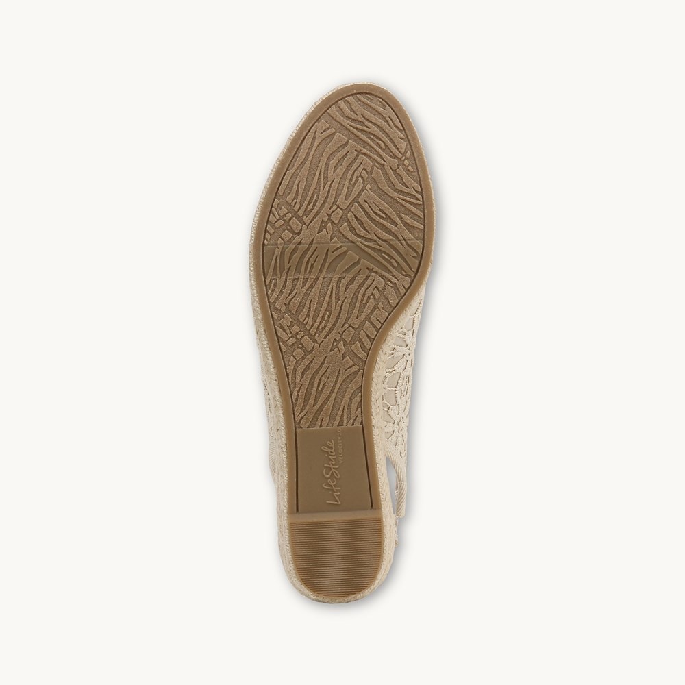 LifeStride Kayden Espadrille Wedge - Natural Tan Fabric