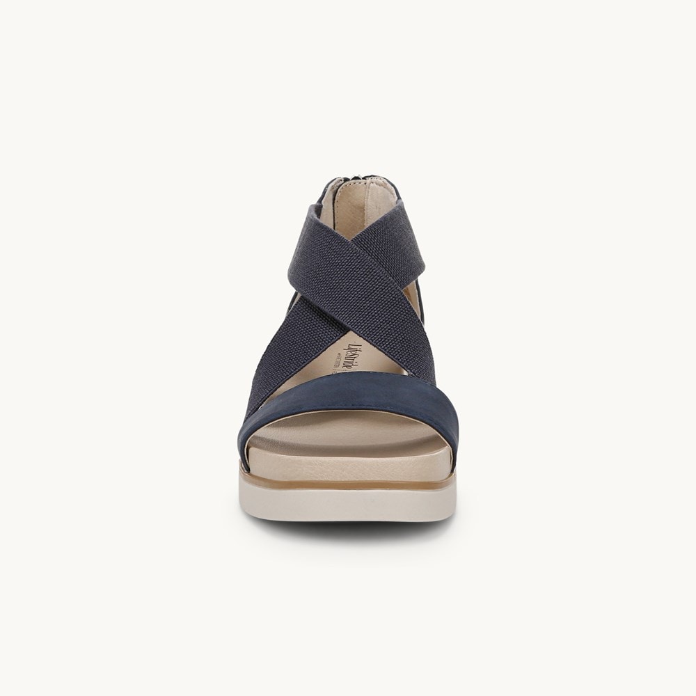 LifeStride Giselle Strappy Sandal - Lux Navy Faux Leather