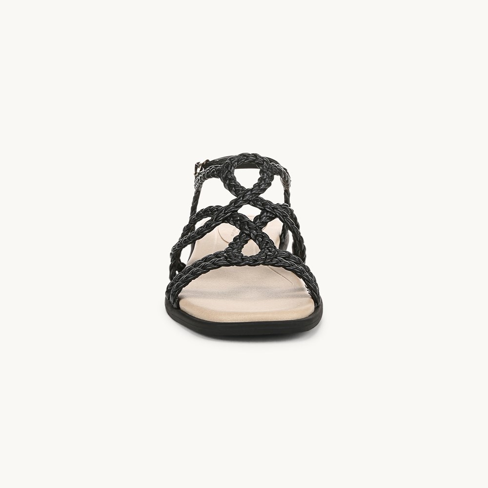 LifeStride Reagan Strappy Sandal - Black Faux Leather