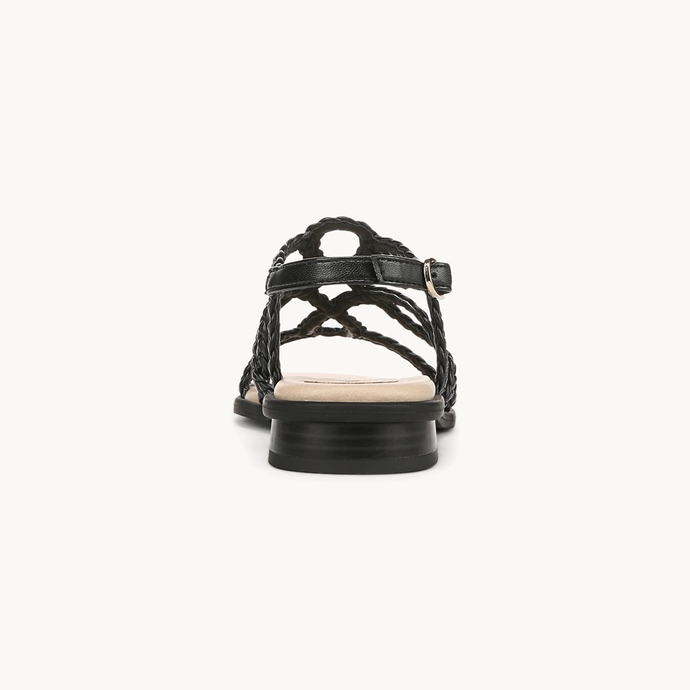 LifeStride Reagan Strappy Sandal - Black Faux Leather