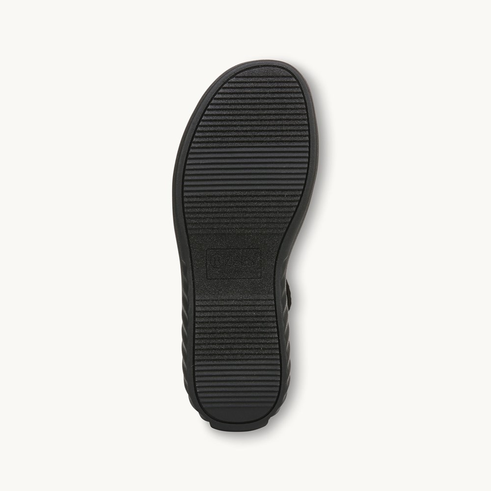 LifeStride Lilly Bright Strappy Sandal - Black Stretch Fabric