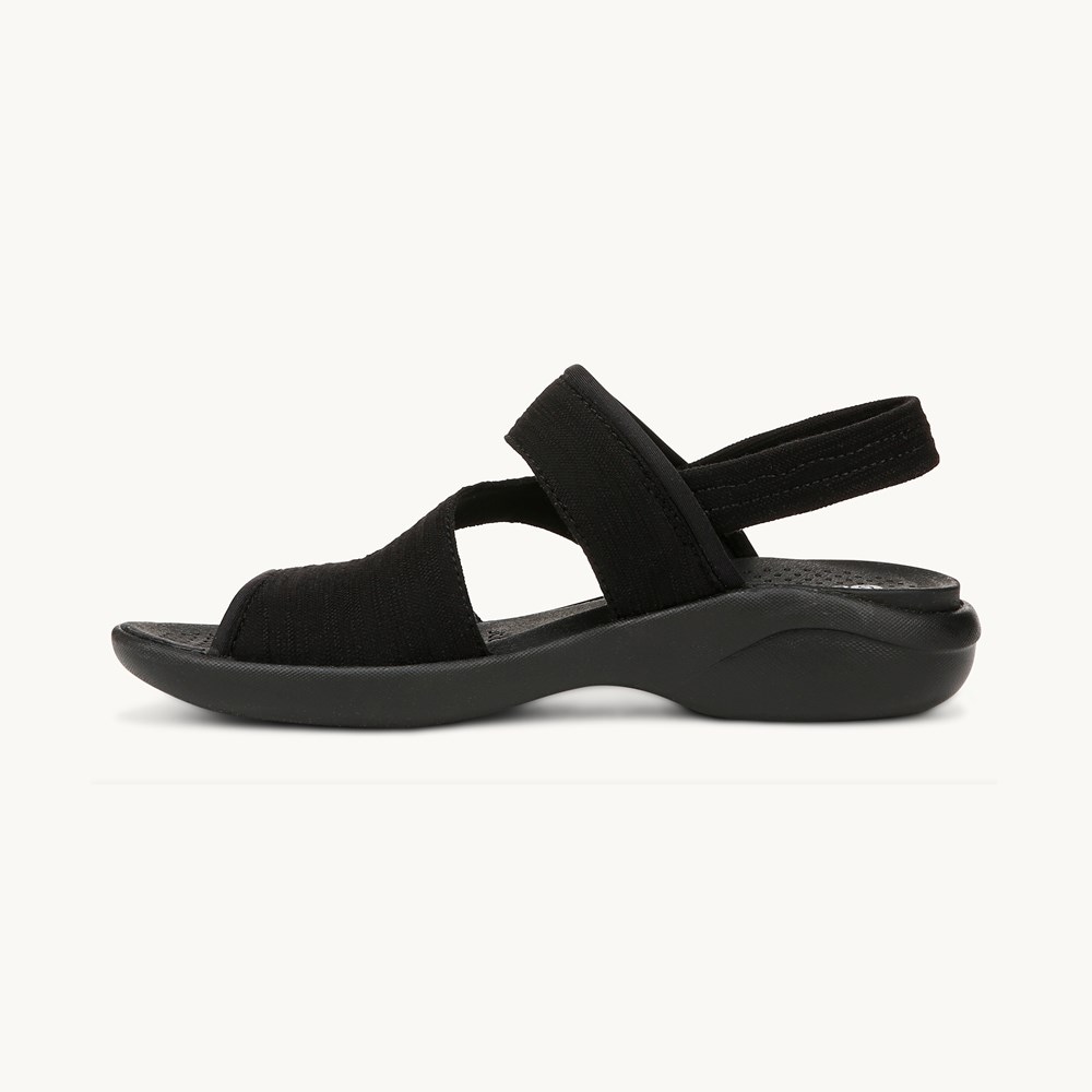 LifeStride Cleo Strappy Sandal - Black Fabric