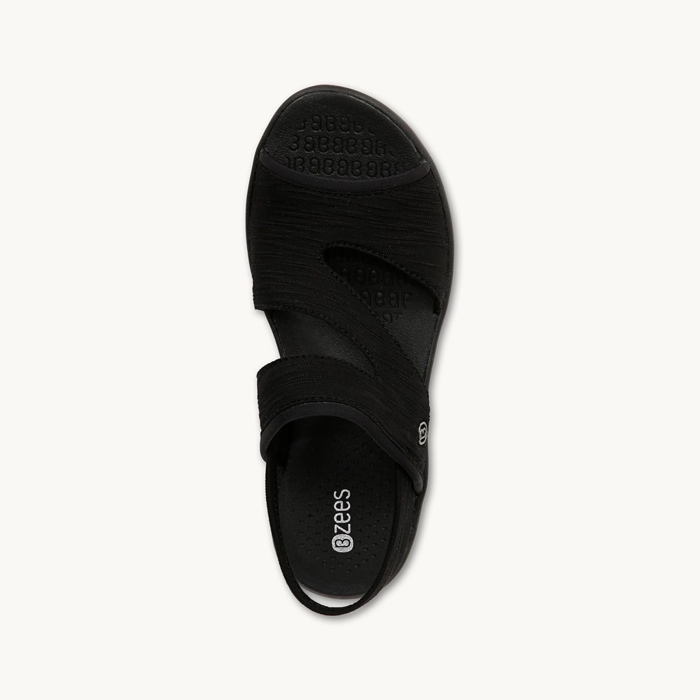 LifeStride Cleo Strappy Sandal - Black Fabric