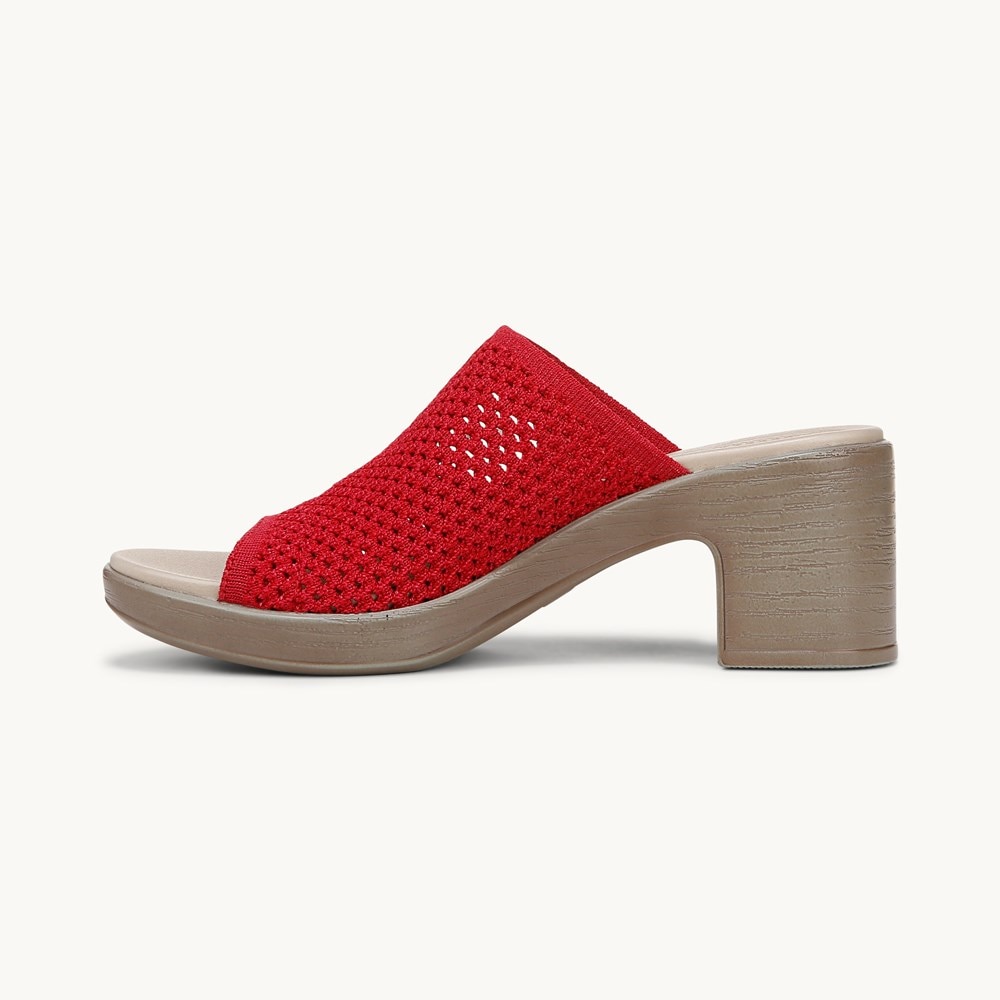 LifeStride Ella Block Heel Sandal - Fire Red Fabric