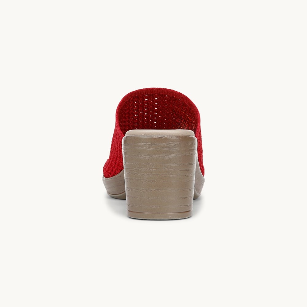 LifeStride Ella Block Heel Sandal - Fire Red Fabric