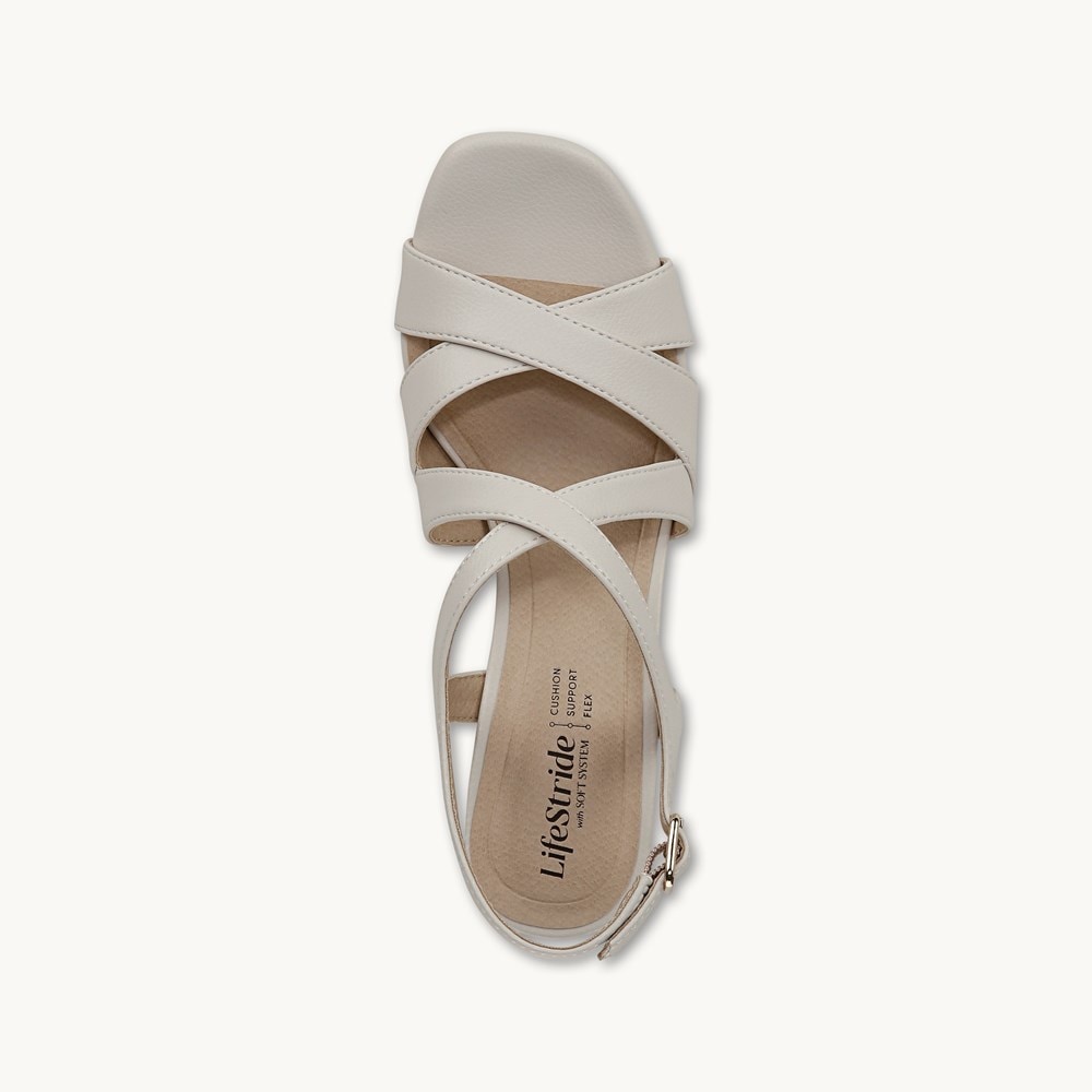 LifeStride Adrianna Dress Sandal - Bone Faux Leather