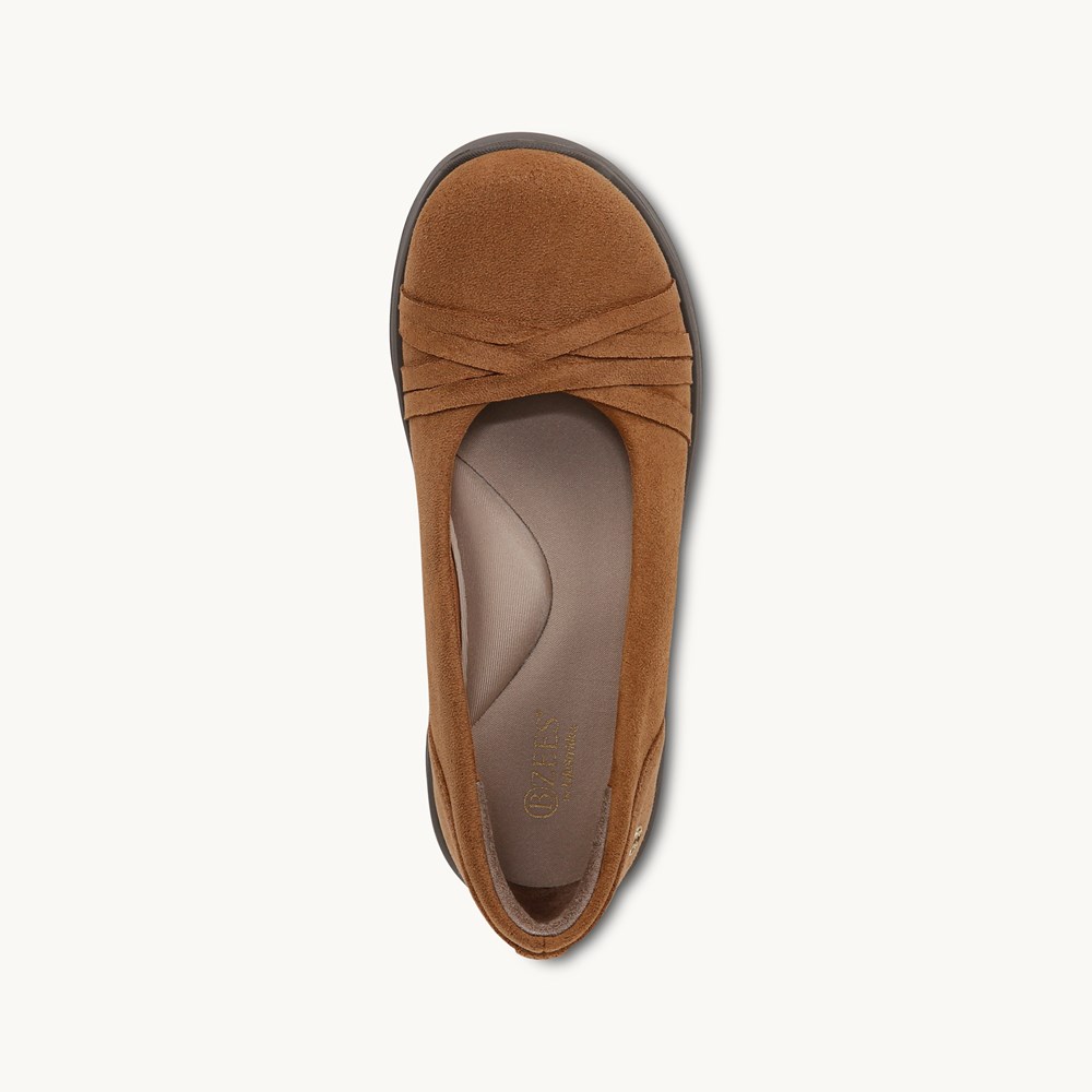 LifeStride Goody Slip On - Whiskey Tan Leather Fabric