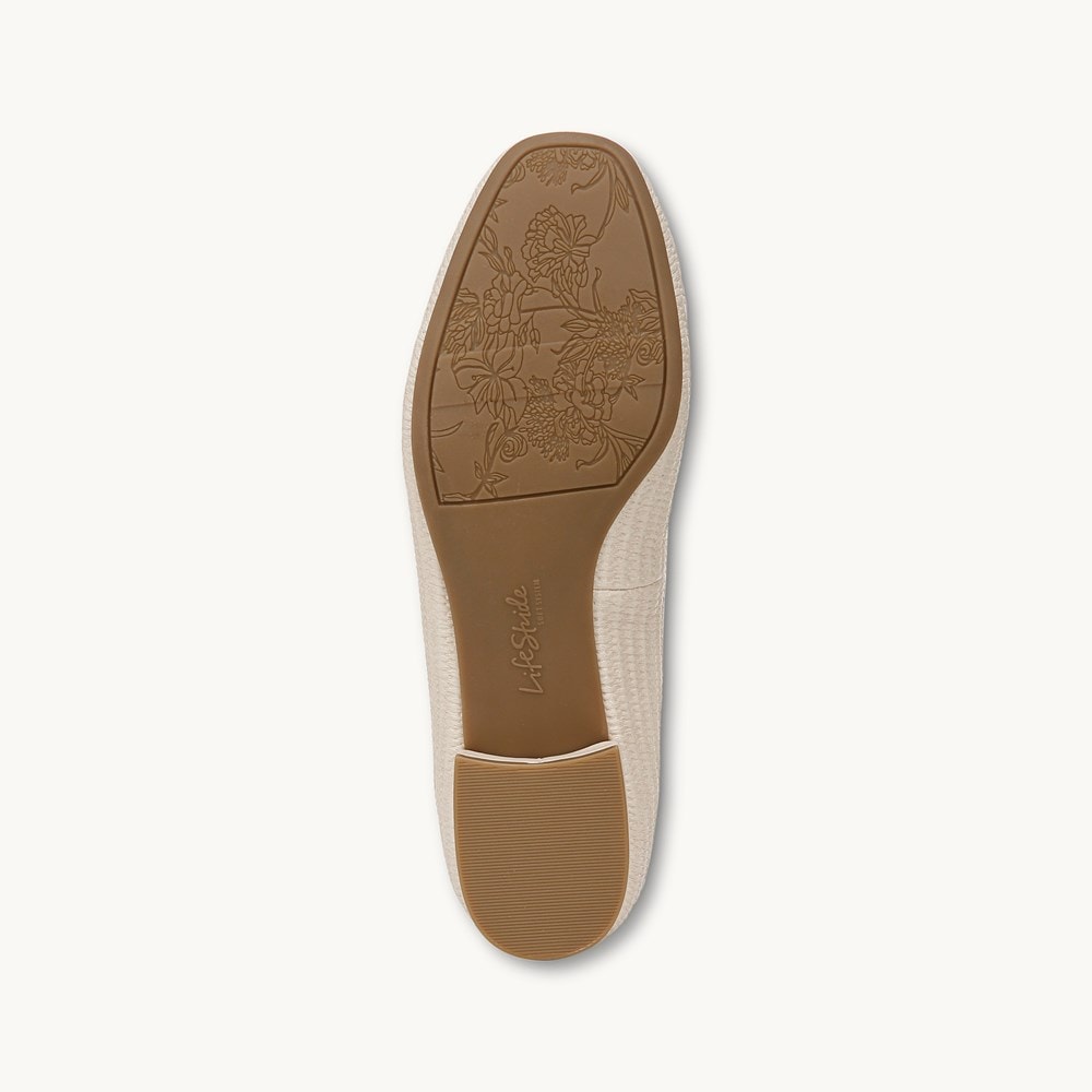 LifeStride Cheers Woven Flat - Almond Milk Faux Leather