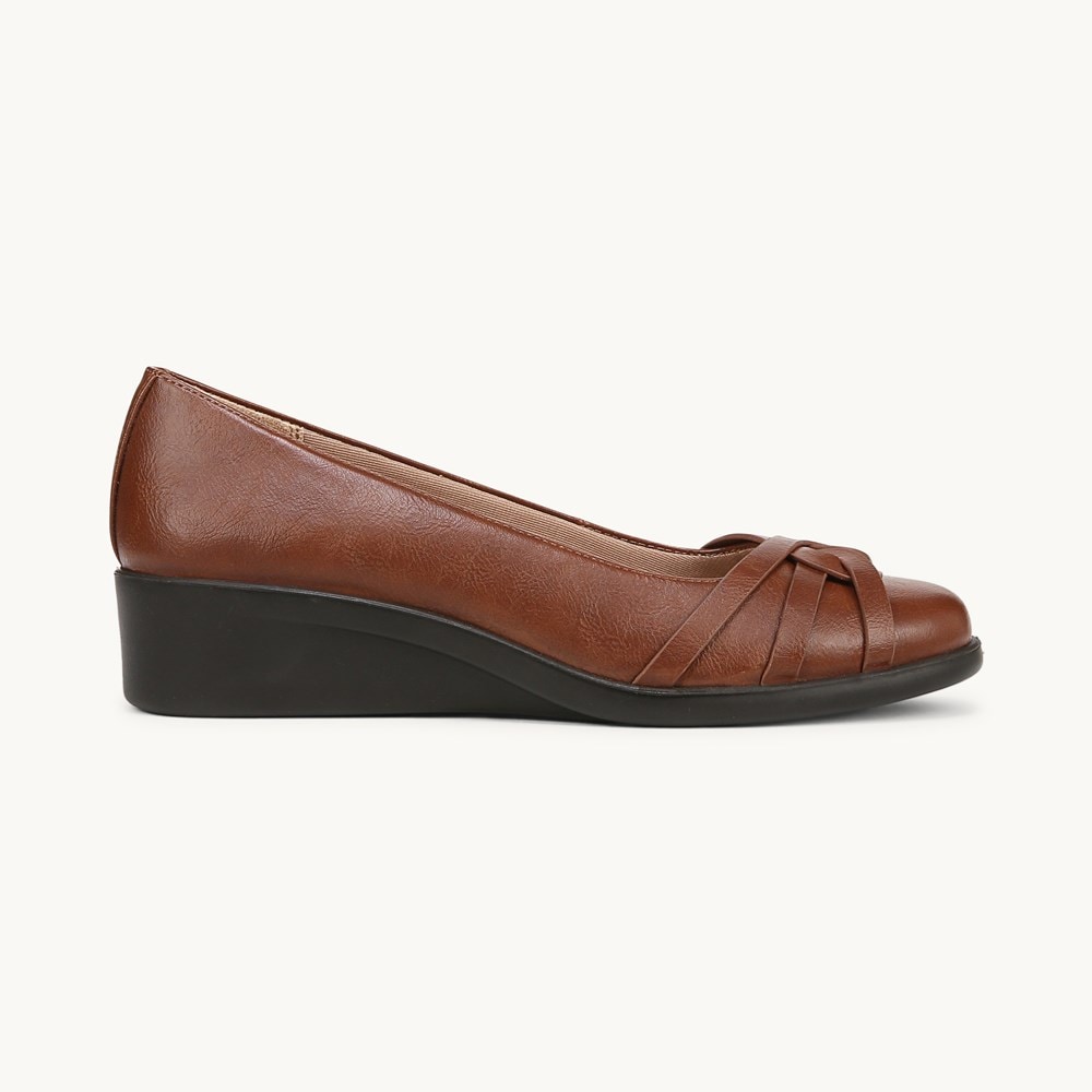 LifeStride Jorie Ballet Wedge - Walnut Faux Leather