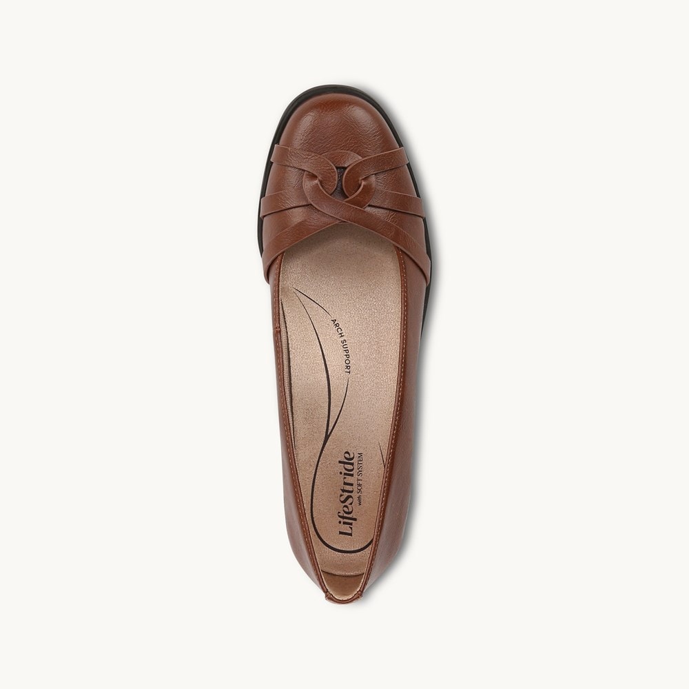 LifeStride Jorie Ballet Wedge - Walnut Faux Leather