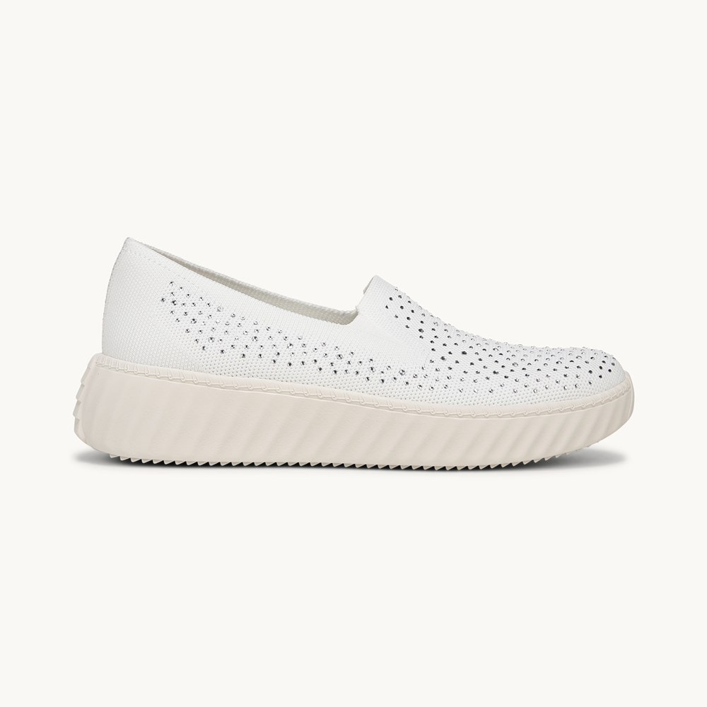 LifeStride Wednesday Bright Slip On - White Knit Fabric