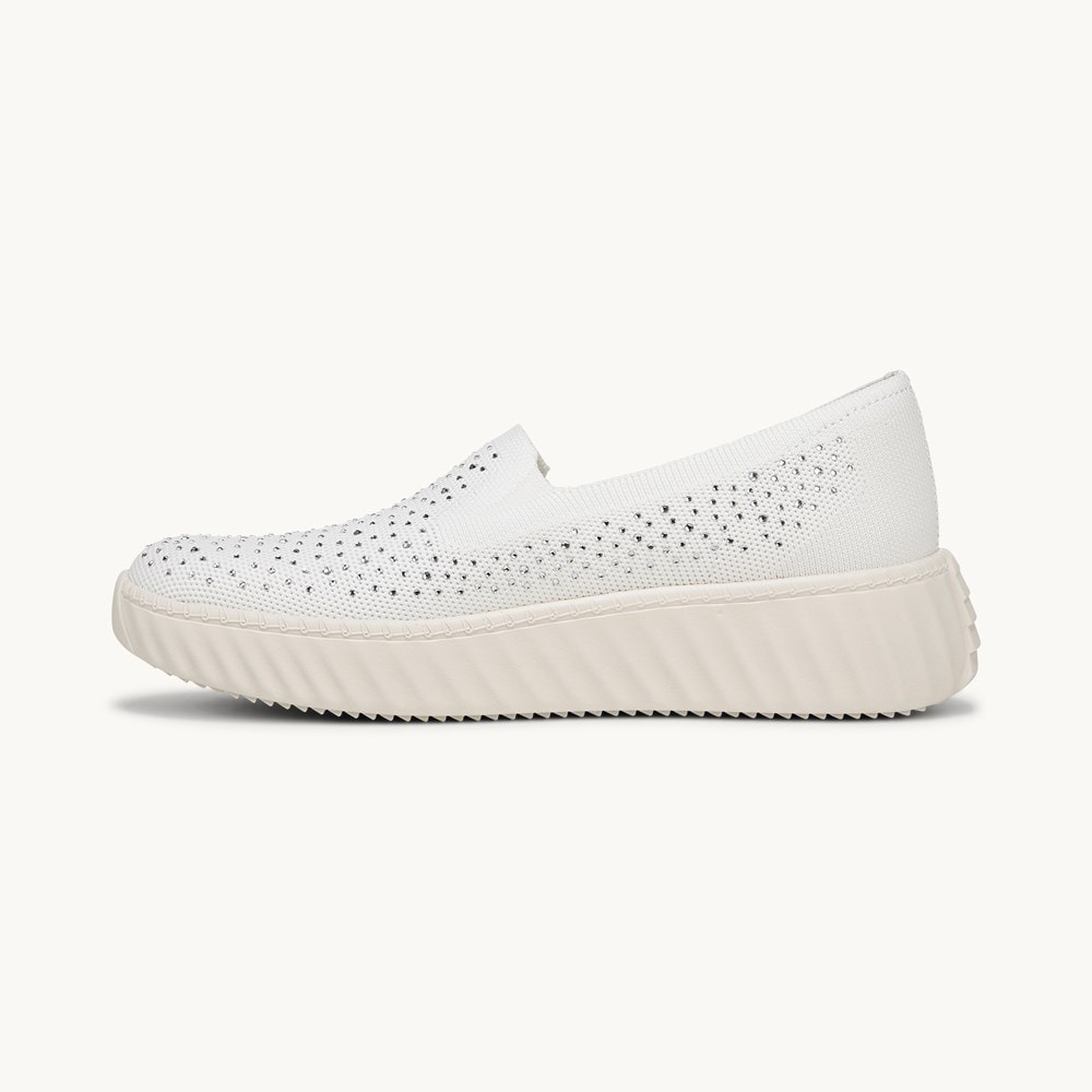 LifeStride Wednesday Bright Slip On - White Knit Fabric