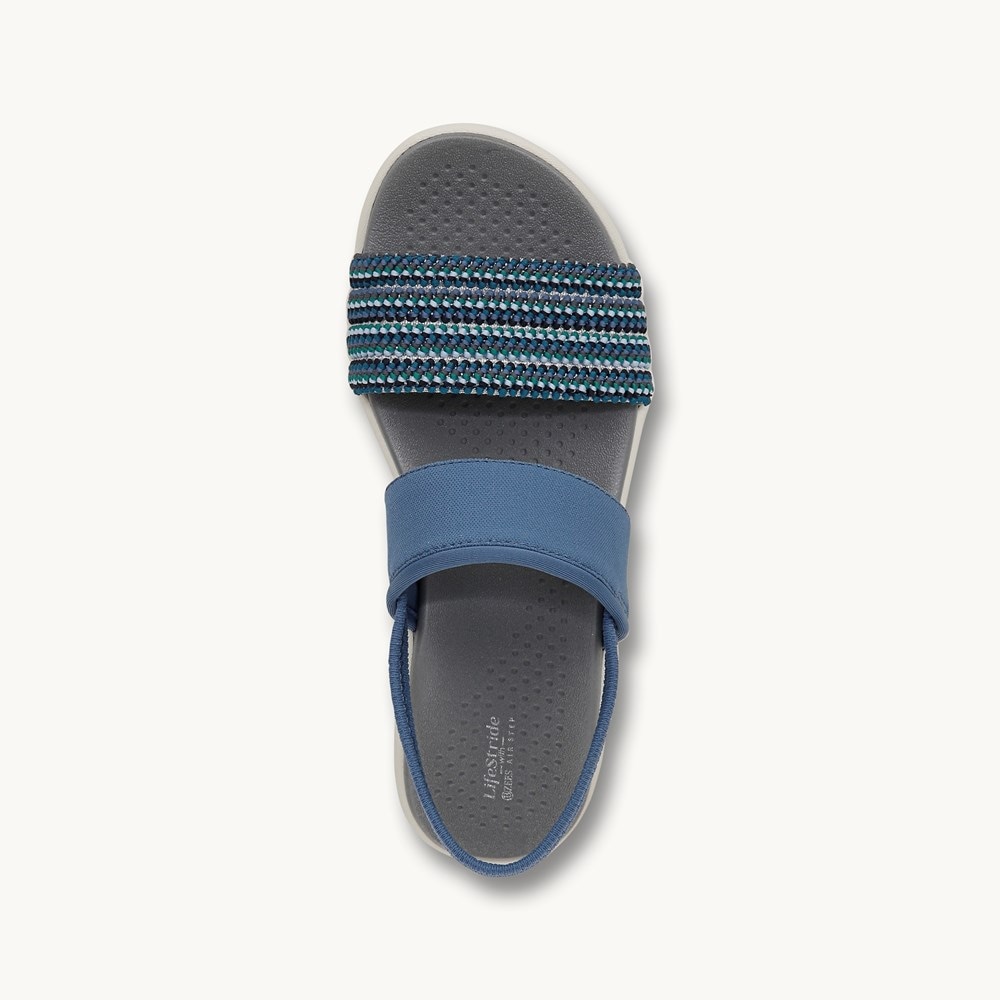 LifeStride Cali Strappy Sandal - Elemental Blue Multi Fabric