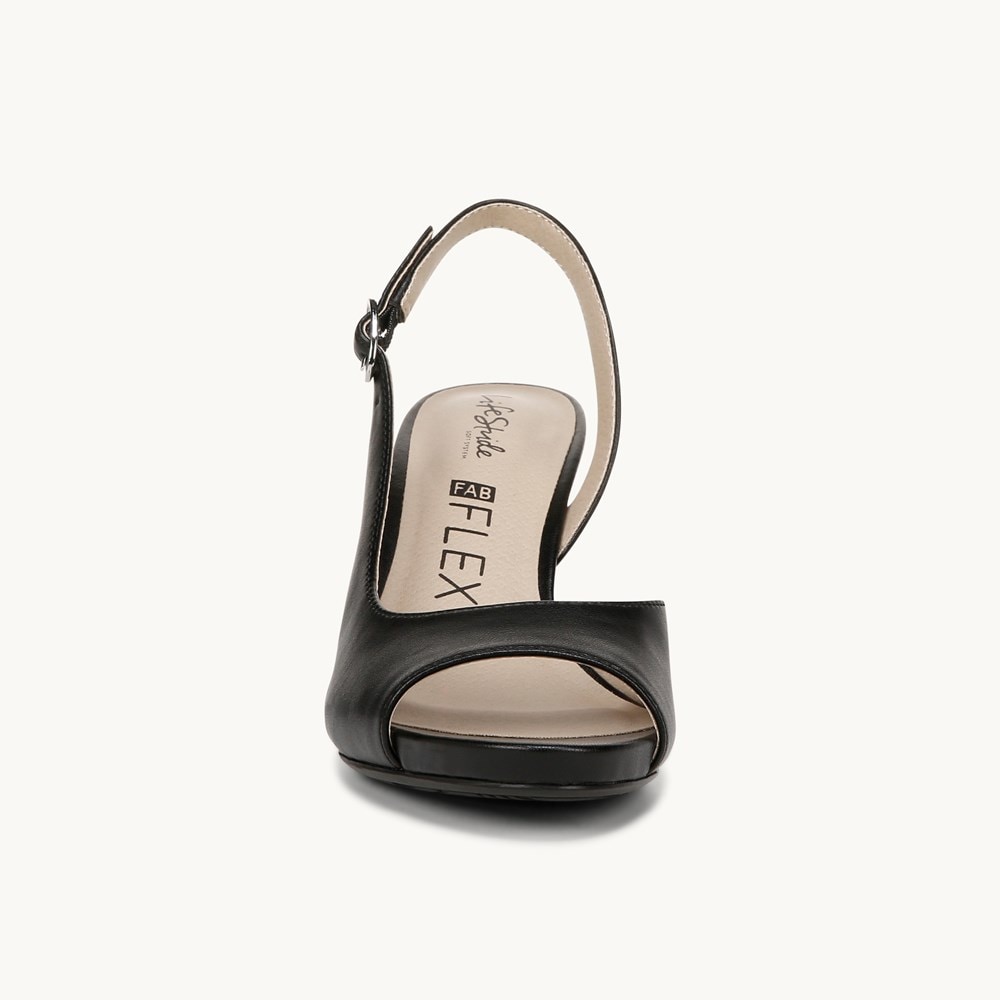 LifeStride Teller 2 Slingback Pump - Black Faux Leather