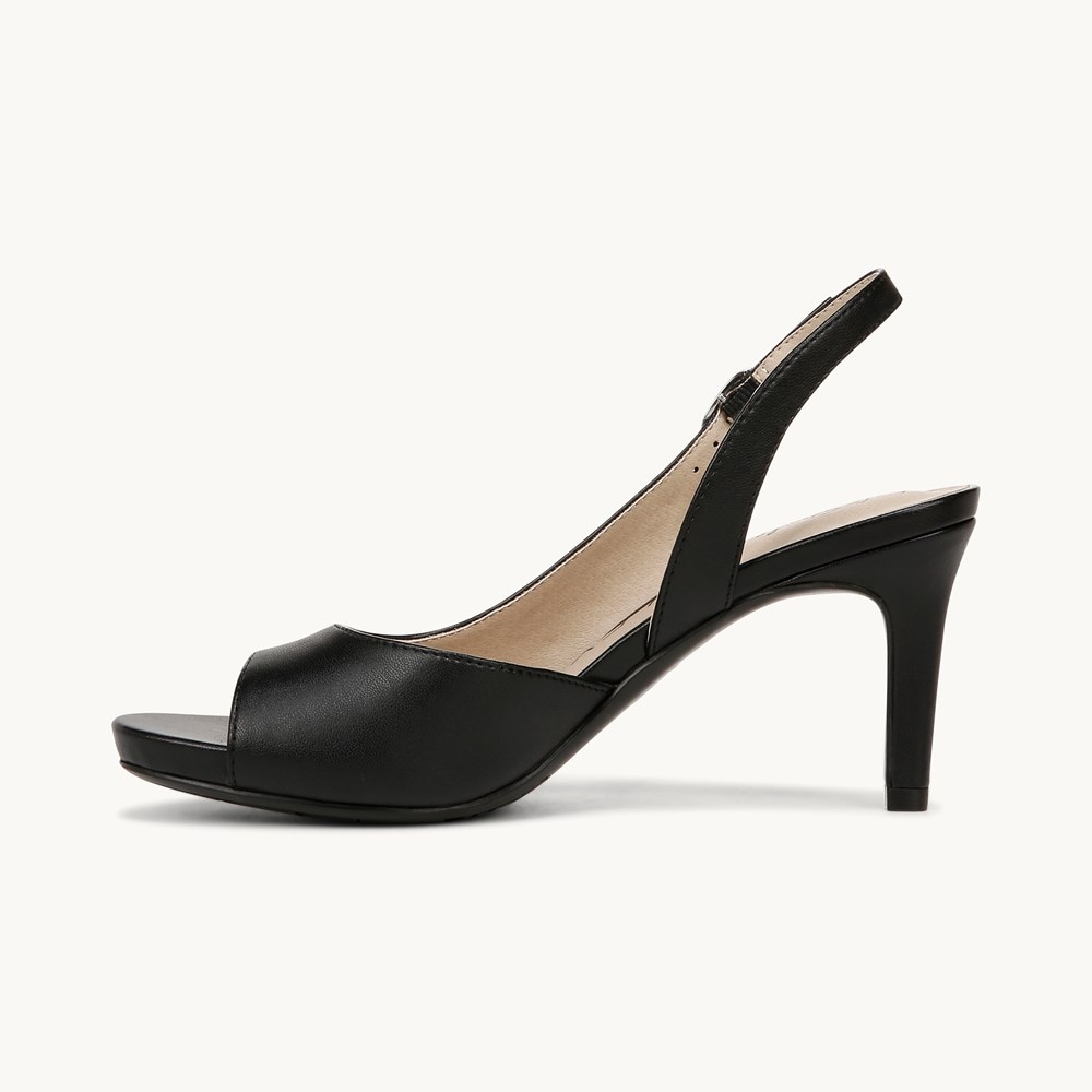 LifeStride Teller 2 Slingback Pump - Black Faux Leather