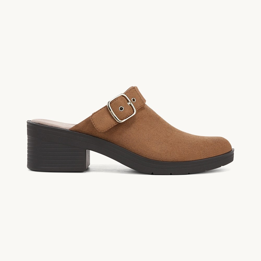 LifeStride Open Book Clog - Whiskey Tan Leather Fabric