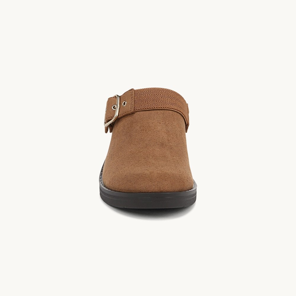 LifeStride Open Book Clog - Whiskey Tan Leather Fabric